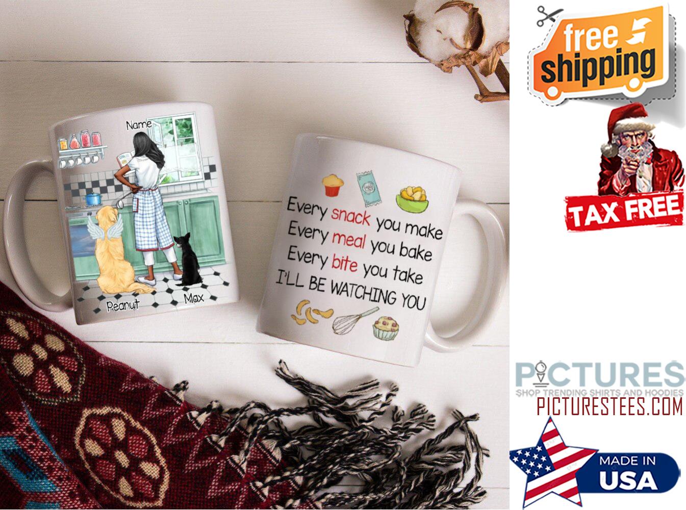 Personalized Dog Mom Watching You Cooking Mug