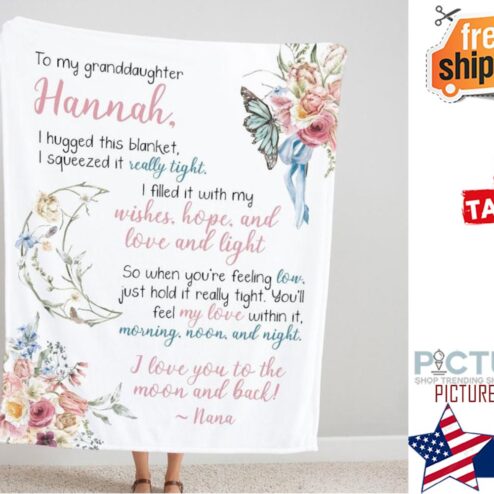 Personalized Granddaughter Blanket, Christmas Gift Granddaughter, To My Granddaughter, Holiday Gifts, Love You To The Moon and Back Blanket