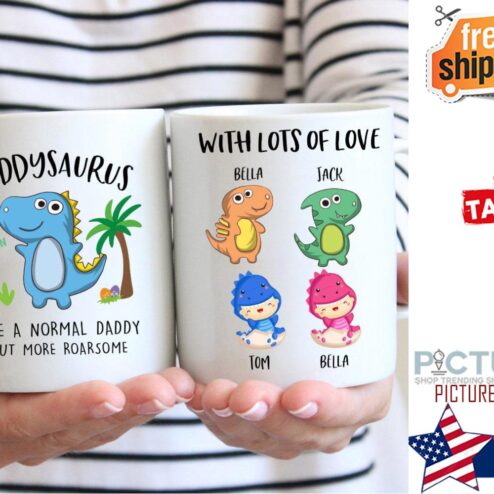 Personalized Mug Family Daddysaurus Normal Daddy Dinosaur