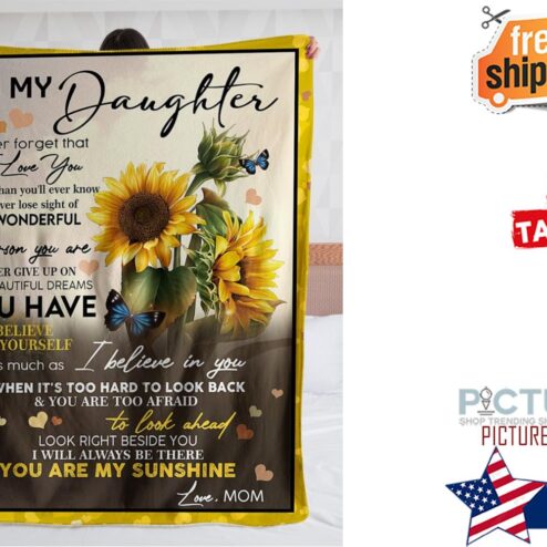 Personalized To My Daughter Love From Mom Sunflower Sunshine Blanket