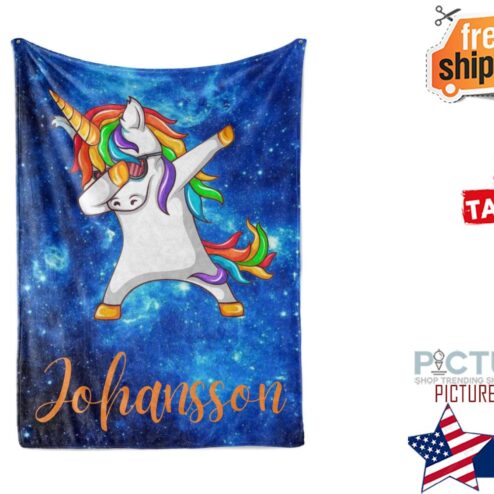 Personalized Unicorn Blanket Unicorn Bedroom Decor For Girls Throw Blanket