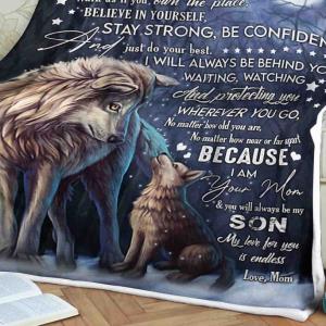 To My Mom Blanket, Mom Wolf You'll Always Be My Loving Mom Blanket