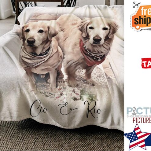 pet portrait personalized blanket for adults pet memorial gift for pet personalized photo blanket