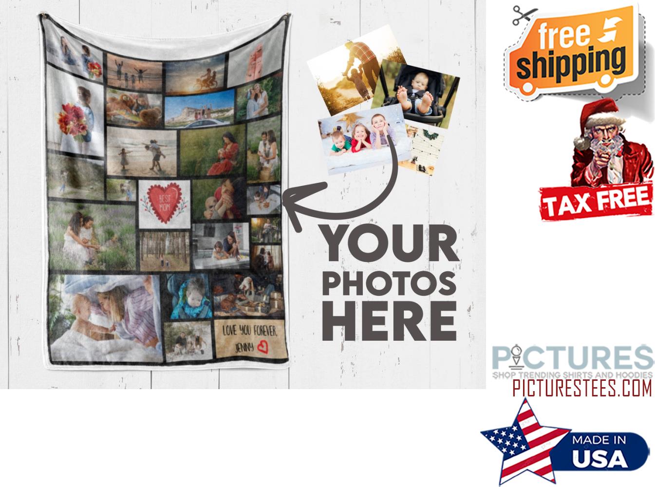 Photo blanket customized, Mom blanket