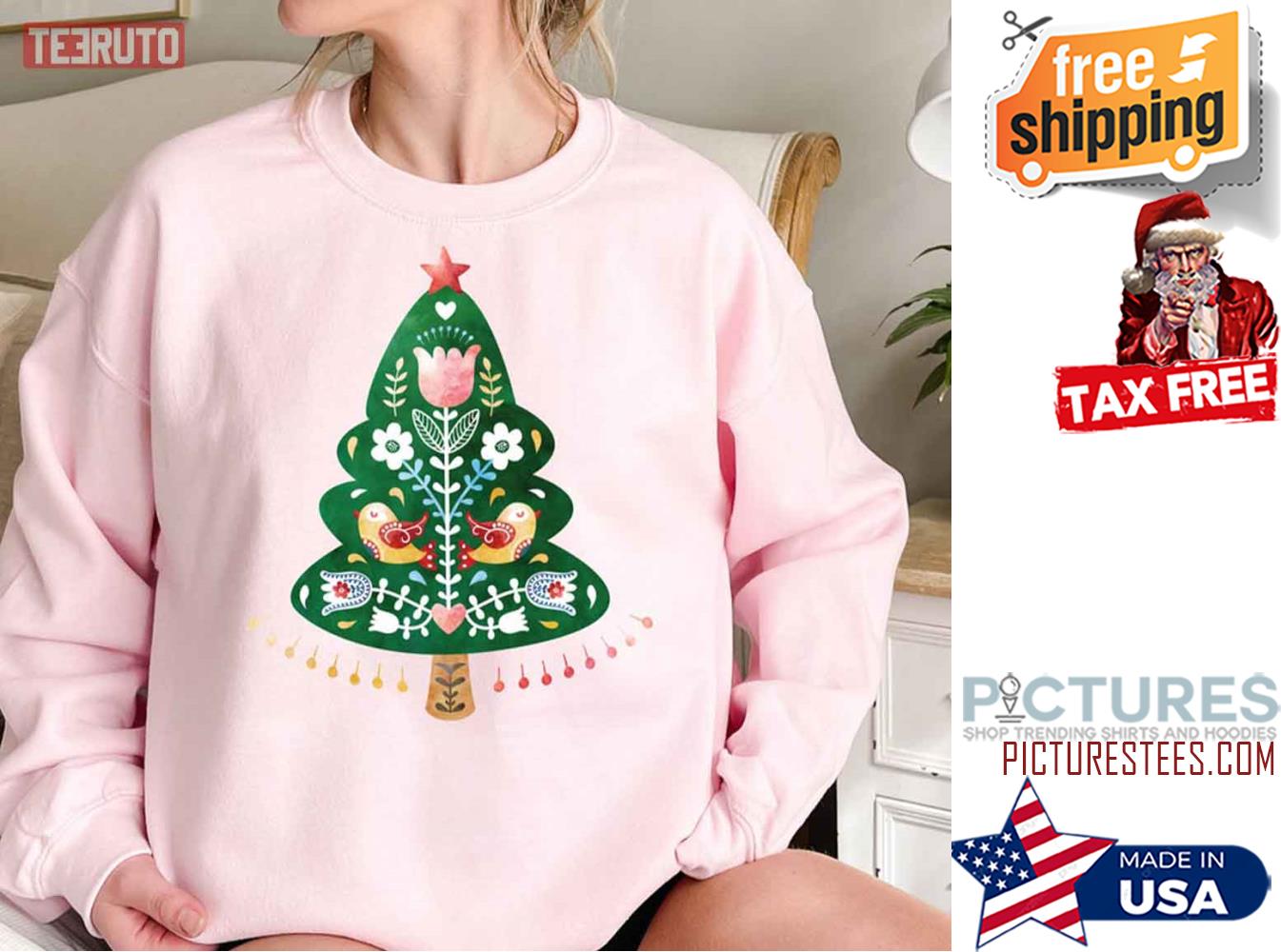 Pine Christmas Tree Scandinavian Norwegian Sweatshirt