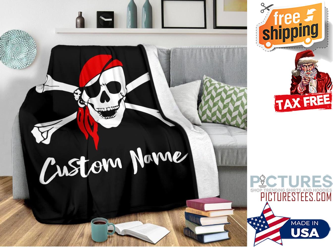 Pirate Blanket Pirate Throw Blanket Pirate Fleece Blanket