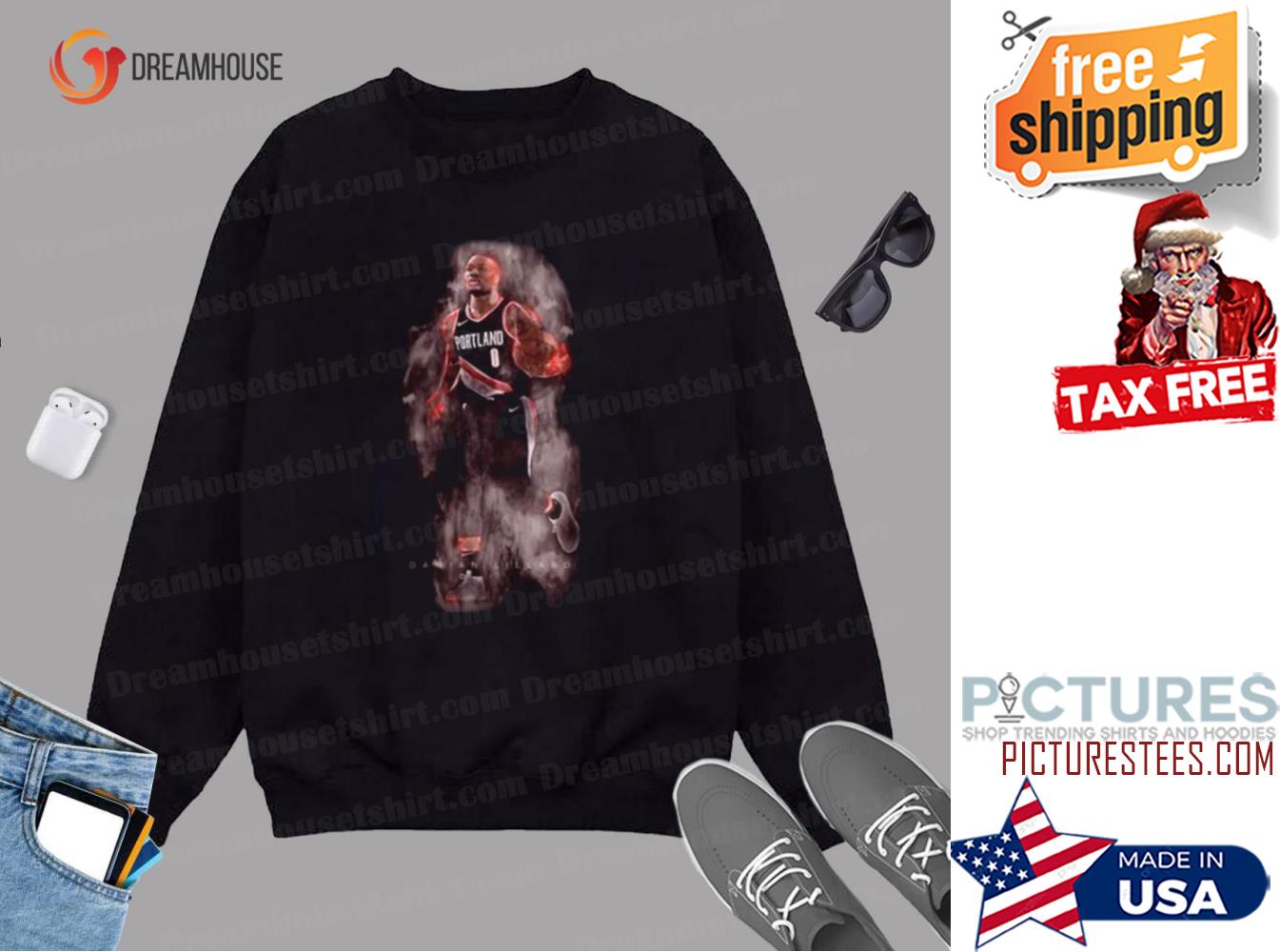 Portlandrail Blazerss Player Damian Lillard Relaxed Fit Sweatshirt