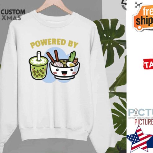 Powered By Bubble Tea Ramen Drink Lover Cute Kawaii Japanese Sweater