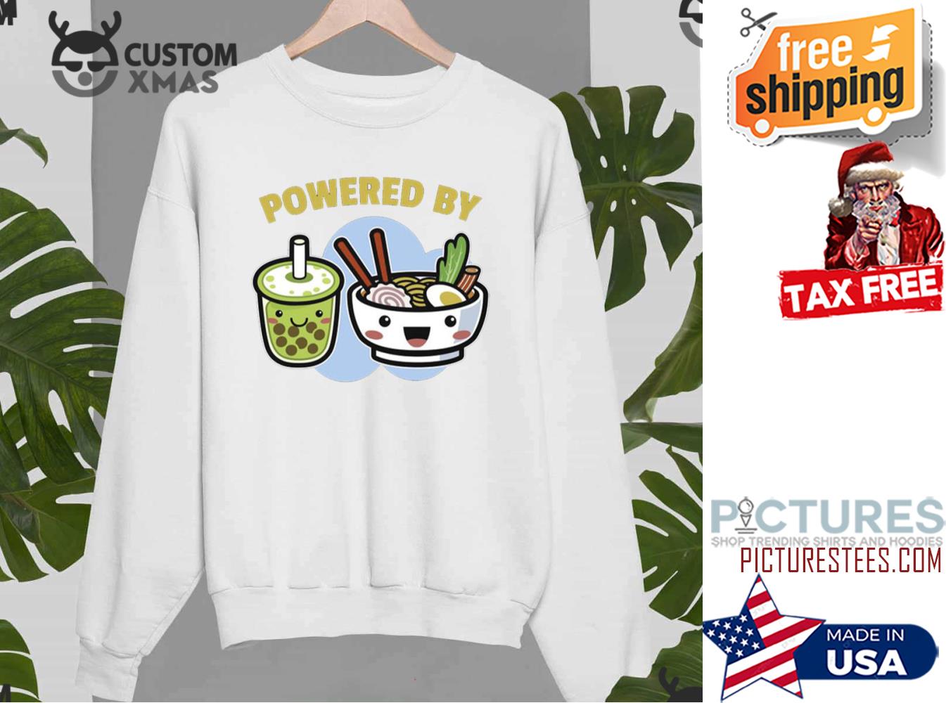 Powered By Bubble Tea Ramen Drink Lover Cute Kawaii Japanese Sweater