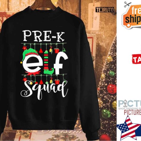 Pre K Teacher Elf Squad Christmas Shirt