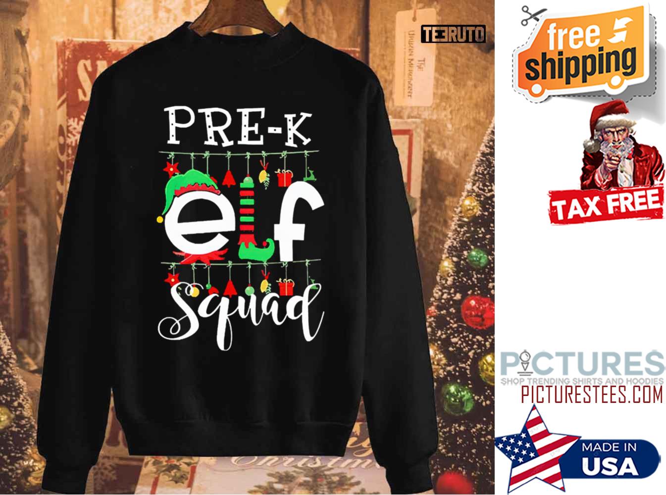 Pre K Teacher Elf Squad Christmas Sweatshirt