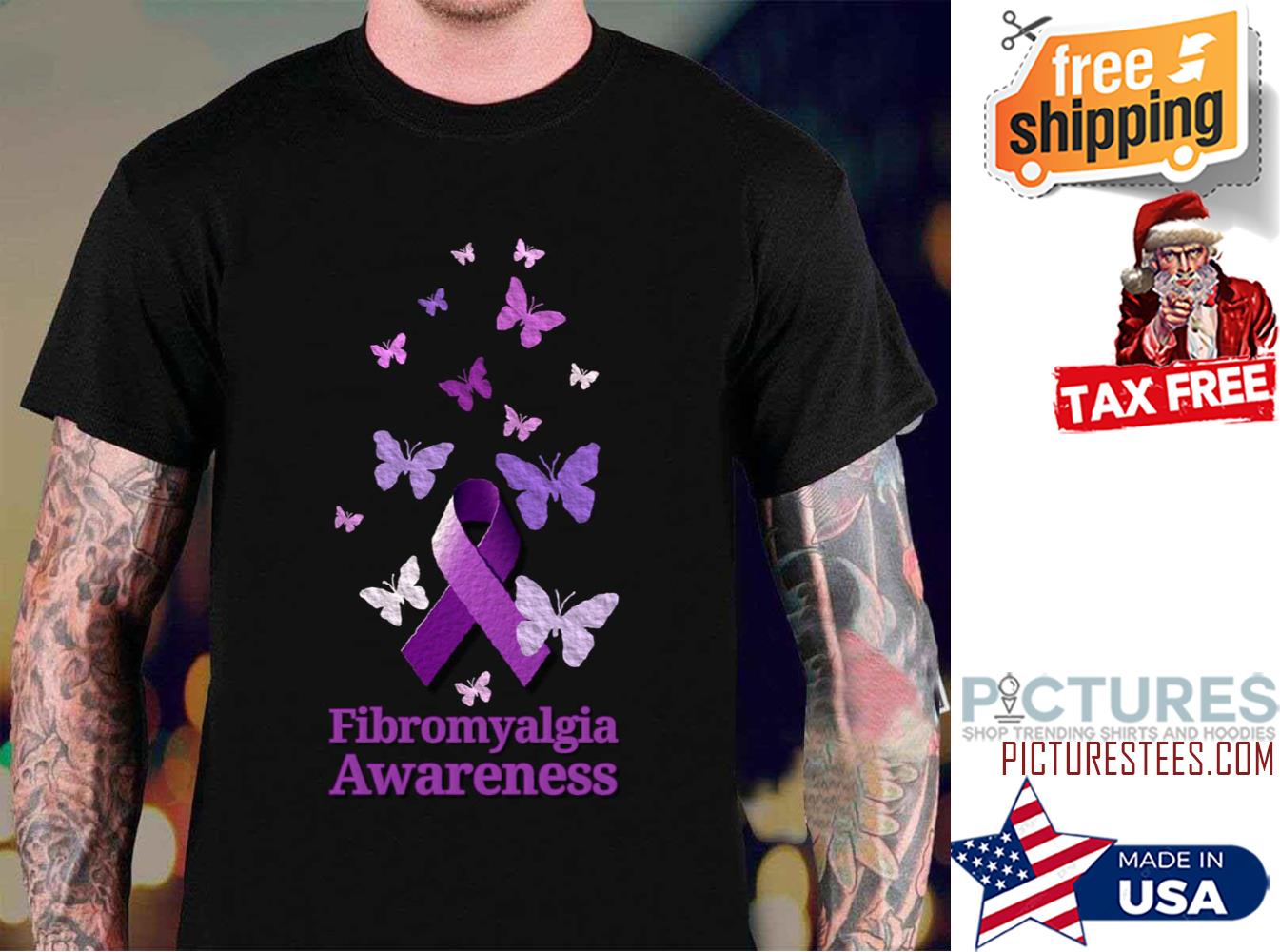 Purple Ribbon Fibromyalgia Awareness Butterflies Shirt Purple Ribbon Fibromyalgia Awareness Butterflies Shirt