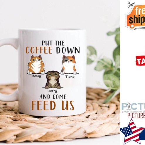 Put The Coffee Down And Come Feed Us Cat Lovers Personalized Mug