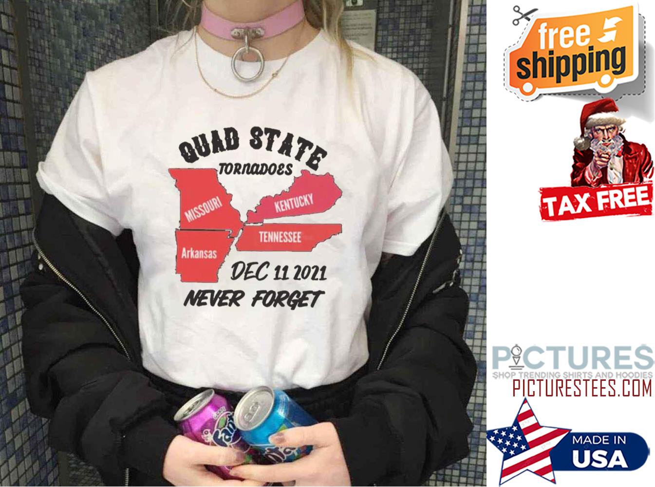 Quad State Tornado Kentucky Arkansas Missouri Tennessee Shirt