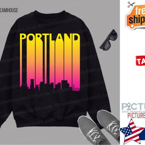 Retro 1980s Portland Skyline Silhouette Shirt