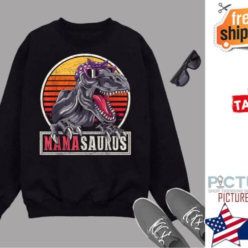 Retro Mamasaurus T Rex Dinosaur Funny Mama Saurus Mother Shirt