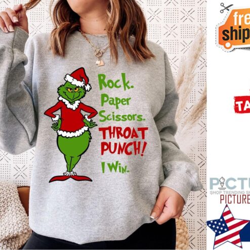 Rock Paper Throat Punch Grinch Christmas Shirt