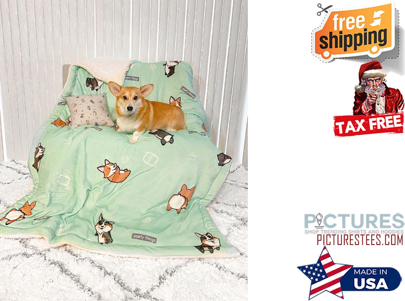 Rocket Corgi XL Sherpa Blanket