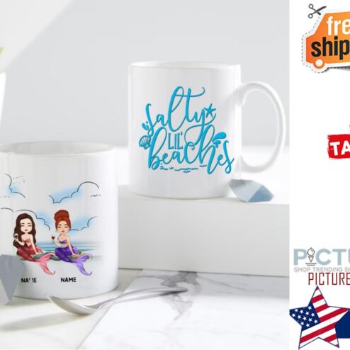 Salty Lil Beaches Bestie Gift Customized Mug
