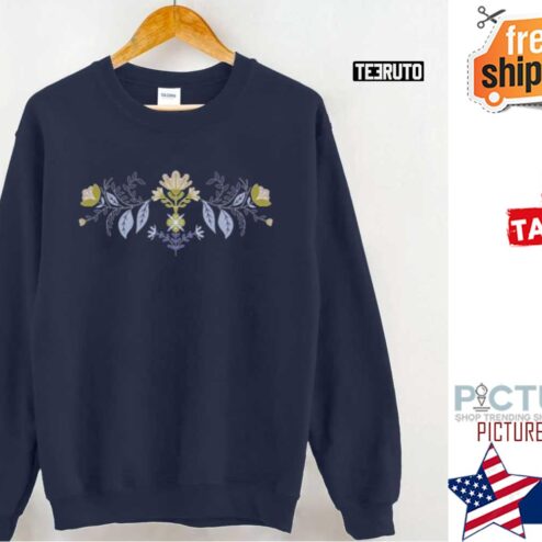 Scandinavian Folk Art Aesthetic Flowers Shirt