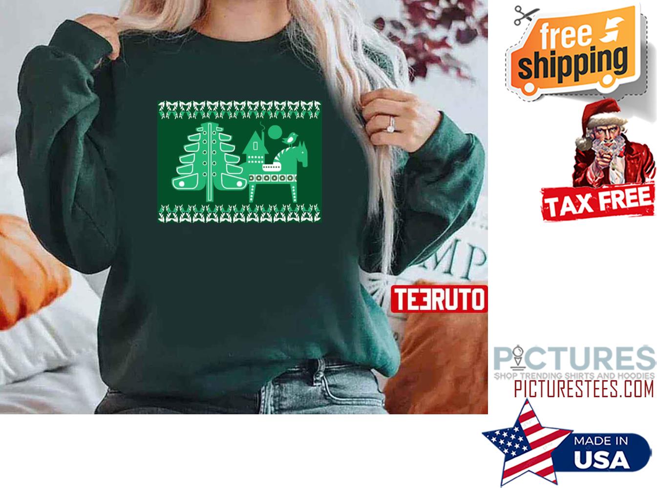 Scandinavian Folk Art Nordic Tree And Horse Sweatshirt
