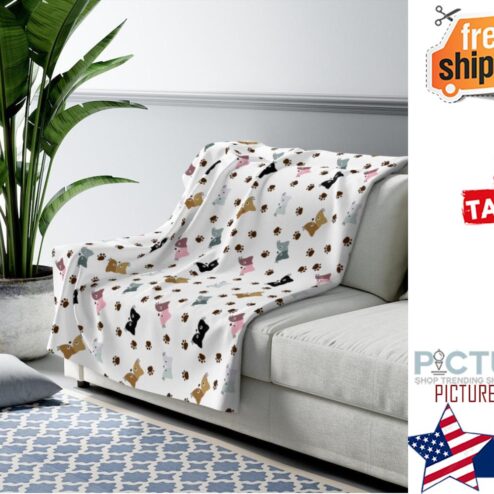 Sherpa Fleece Cat Faces Blanket