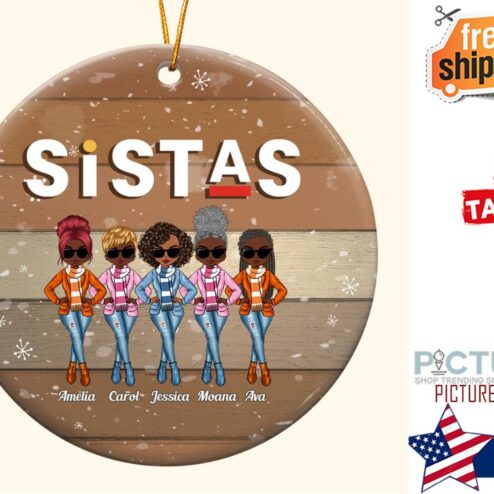 Sistas Personalized Ceramic Ornament
