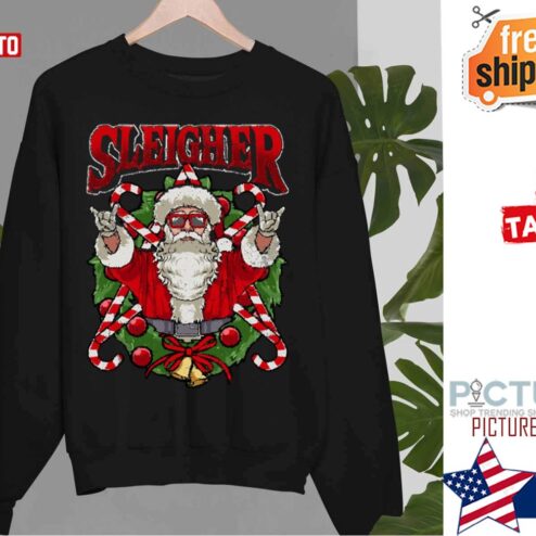 Sleigher Santa Claus Rocker Heavy Metal Christmas Essential Shirt