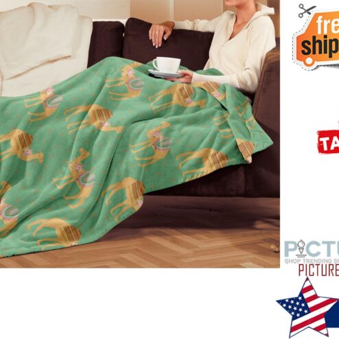 Soft Arabian Camel Print Throw Blanket