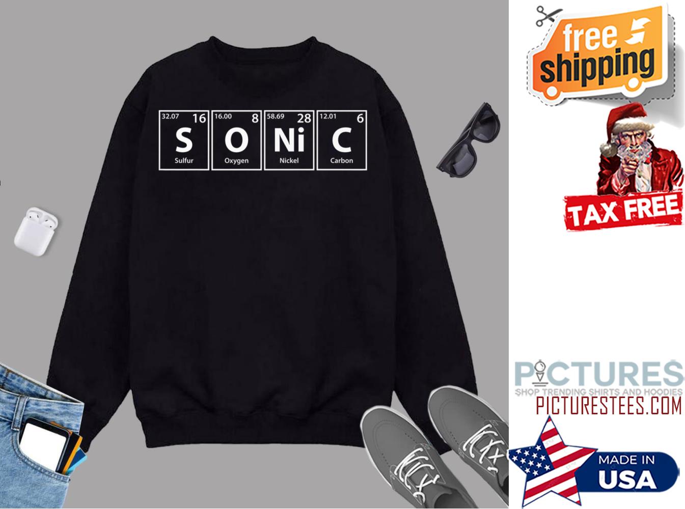 Sonic Periodic Table Elements Spelling Sweatshirt