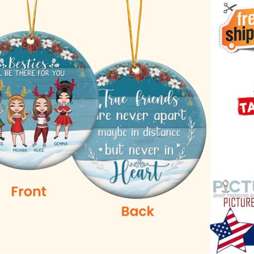 Soul Sisters Personalized Two Sided Ceramic Ornament