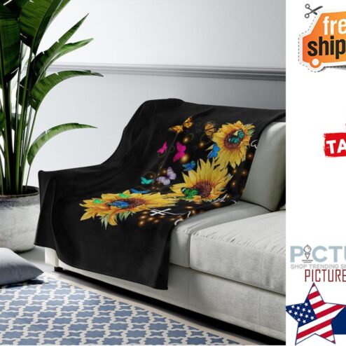 Sunflowers, Love, Hope, Faith, Throw blanket