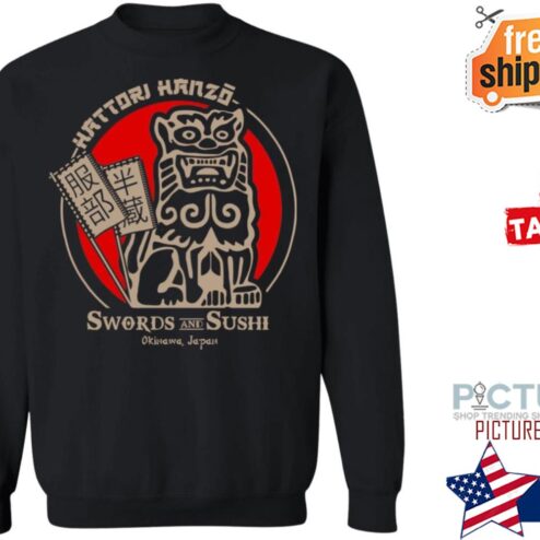 Sunset Hattori Hanzo swords and sushi okinawa Japan shirt