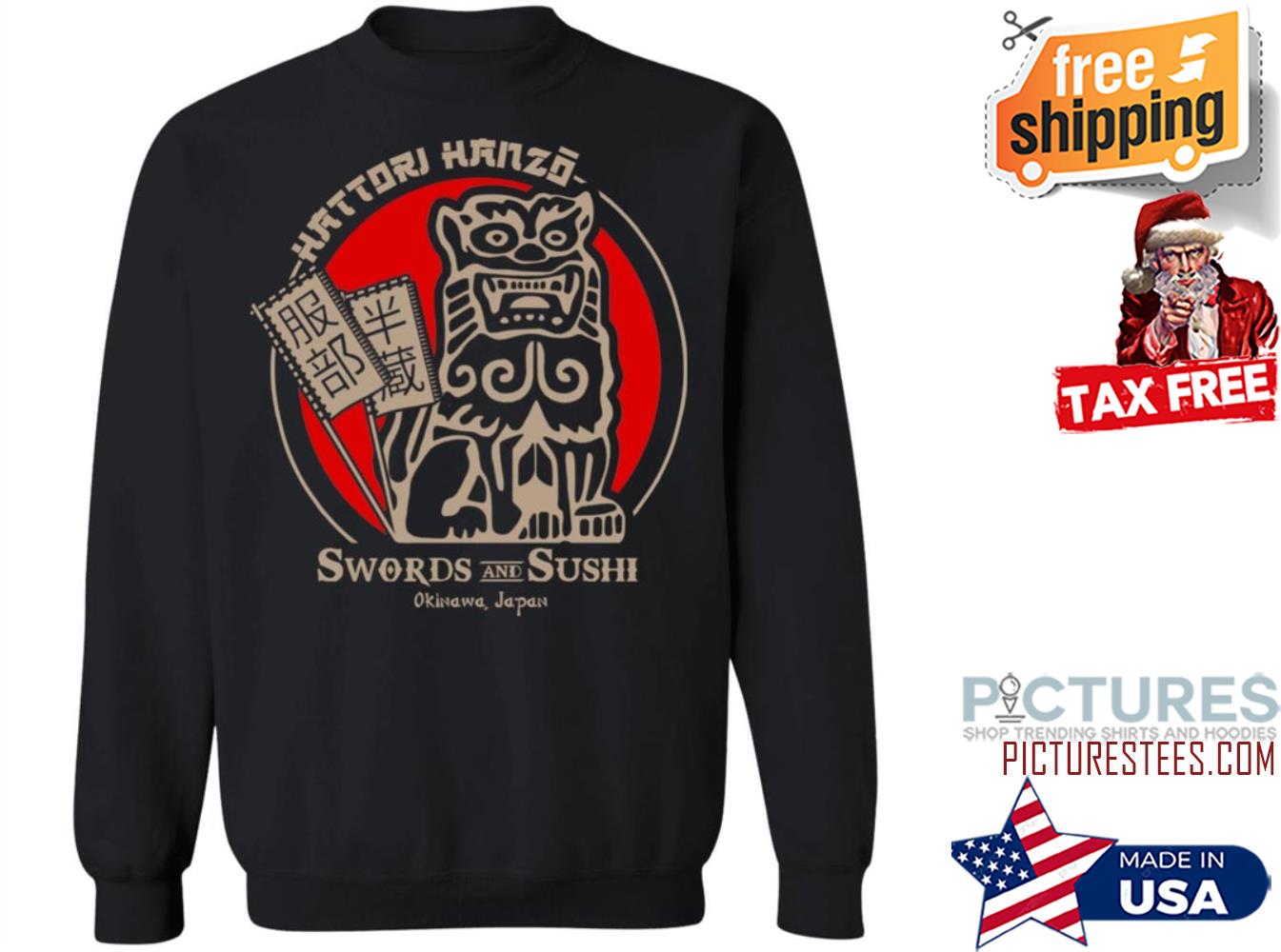 Sunset Hattori Hanzo swords and sushi okinawa Japan sweatshirt