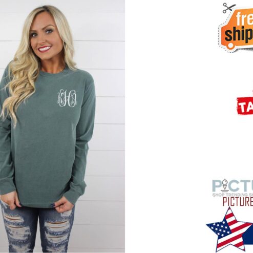 Super Comfy Personalized Long Sleeve Pocket Design Monogrammed Tee Sweater