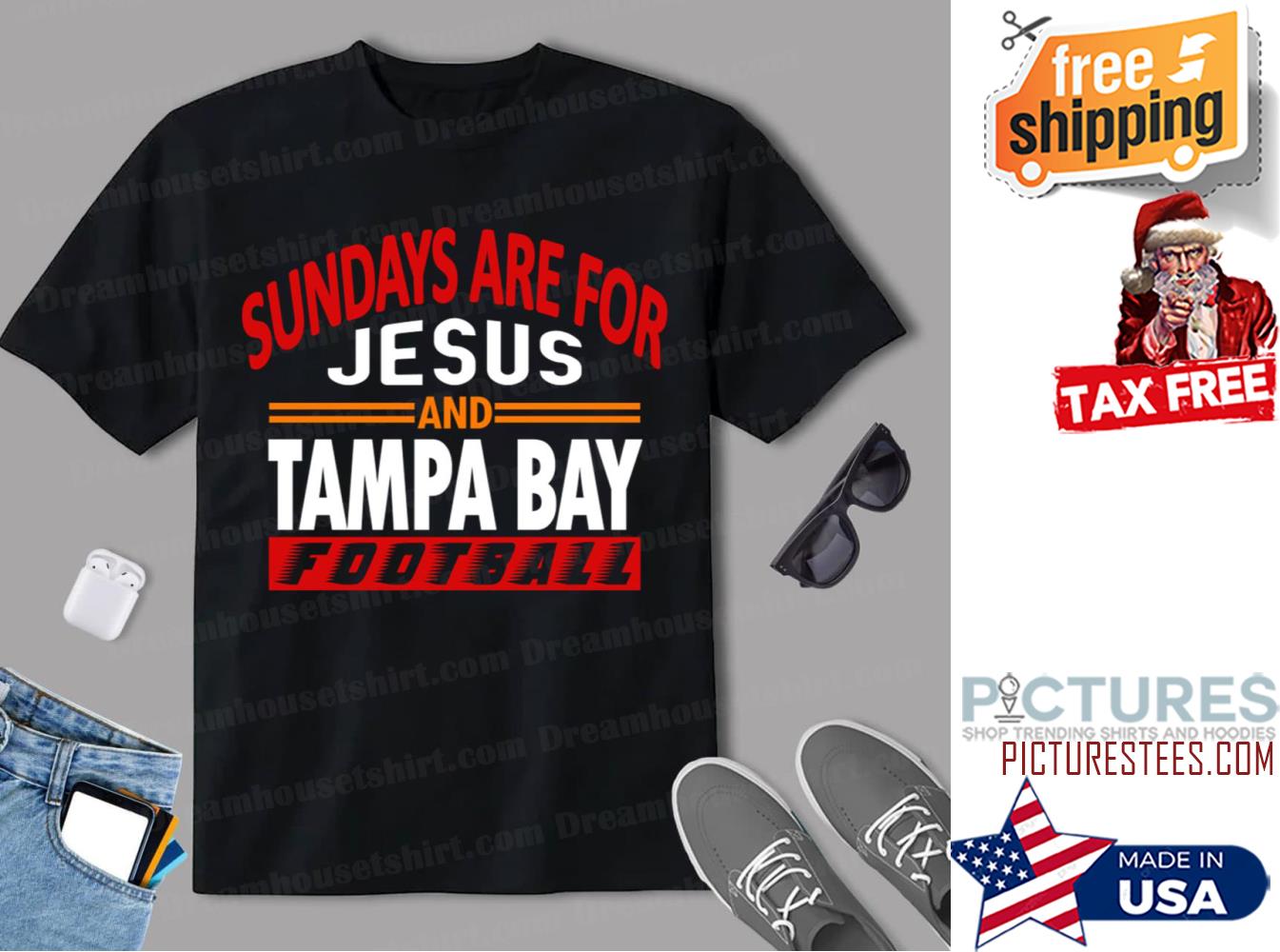 Tampa Bay Football Sundays Are For Jesus Shirt