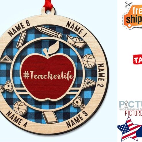 Teach Love Inspire Personalized 2 Layered Ornament