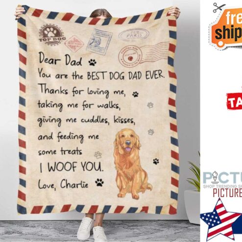 THANK YOU DOG DAD MOM PERSONALIZED CUSTOM FLEECE BLANKET