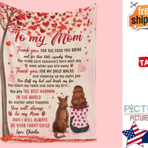 THANK YOU DOG MOM PERSONALIZED CUSTOM FLEECE BLANKET