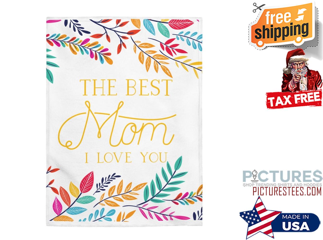The Best Mom I Love You Velveteen Plush Blanket
