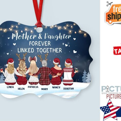 The Love Between A Mother And Daughter Is Forever Personalized Aluminum Ornament