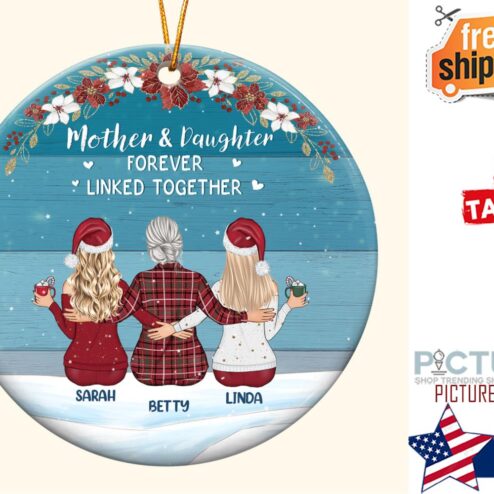 The Love Between a Mother and Daughter is Forever Personalized Ceramic Ornament