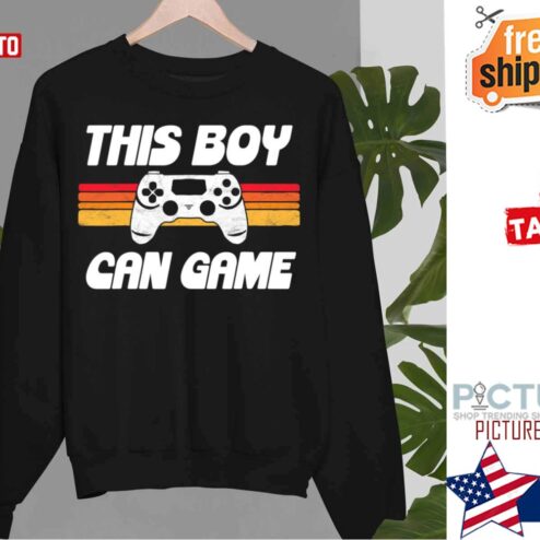 This Boy Can Game Funny 80s Retro Video Gaming Controller Shirt