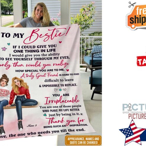 To My Bestie Personalized Fleece Blanket