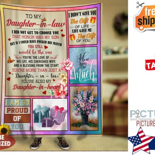 To My Daughter In Law Blanket, Personalized Name Blanket