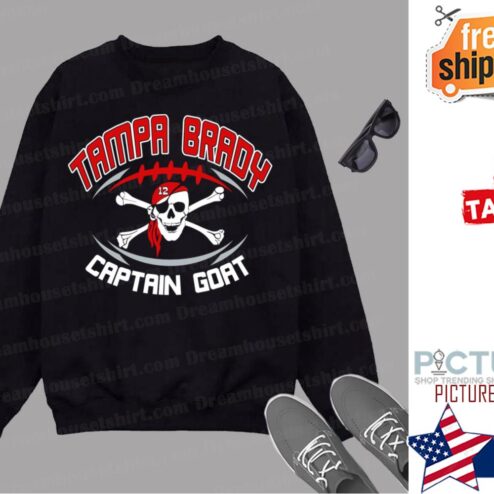 Tompa Brady Funny Tampa Bay Football Captain GOAT 12 shirt