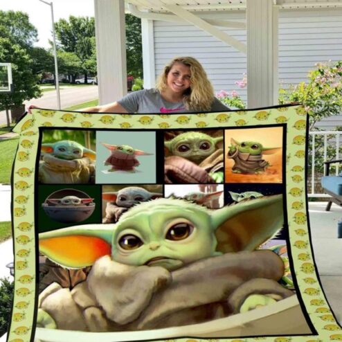 Baby Yoda Portrait All Season Plus Size Quilt Blanket