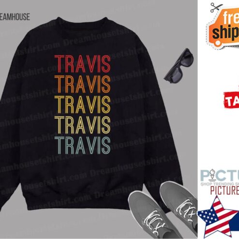 Travis Name Vintage Retro Pattern Shirt