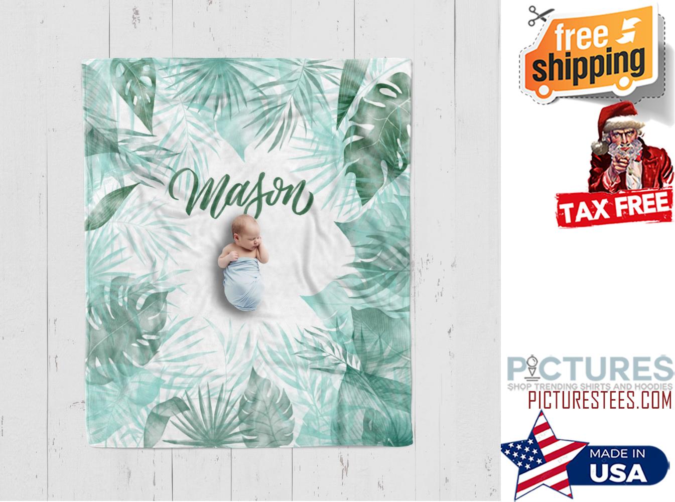 Tropical Palms Baby Monthly Milestone Blanket Blanket Boy Blanket