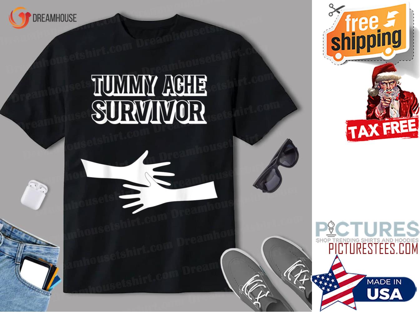Tummy Ache Survival Humor Gift Shirt